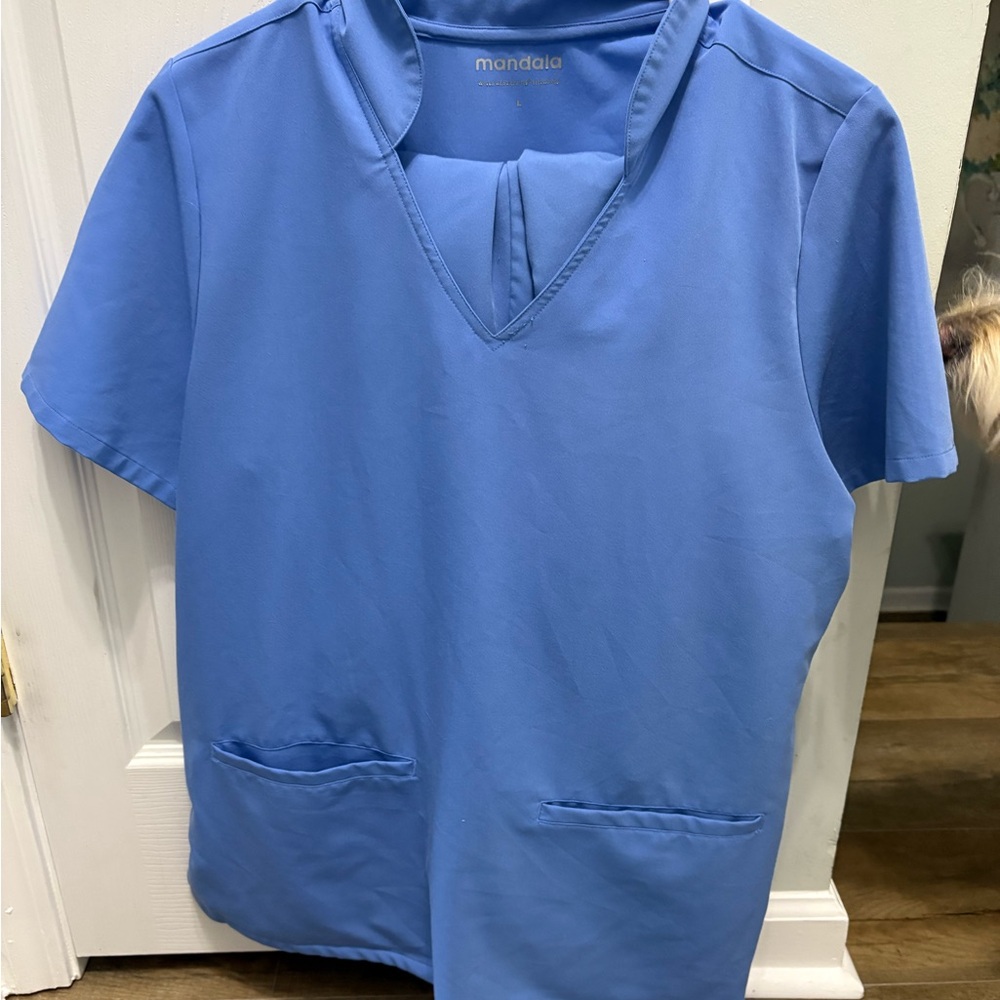 Mandala Women's Blue V-Neck Top